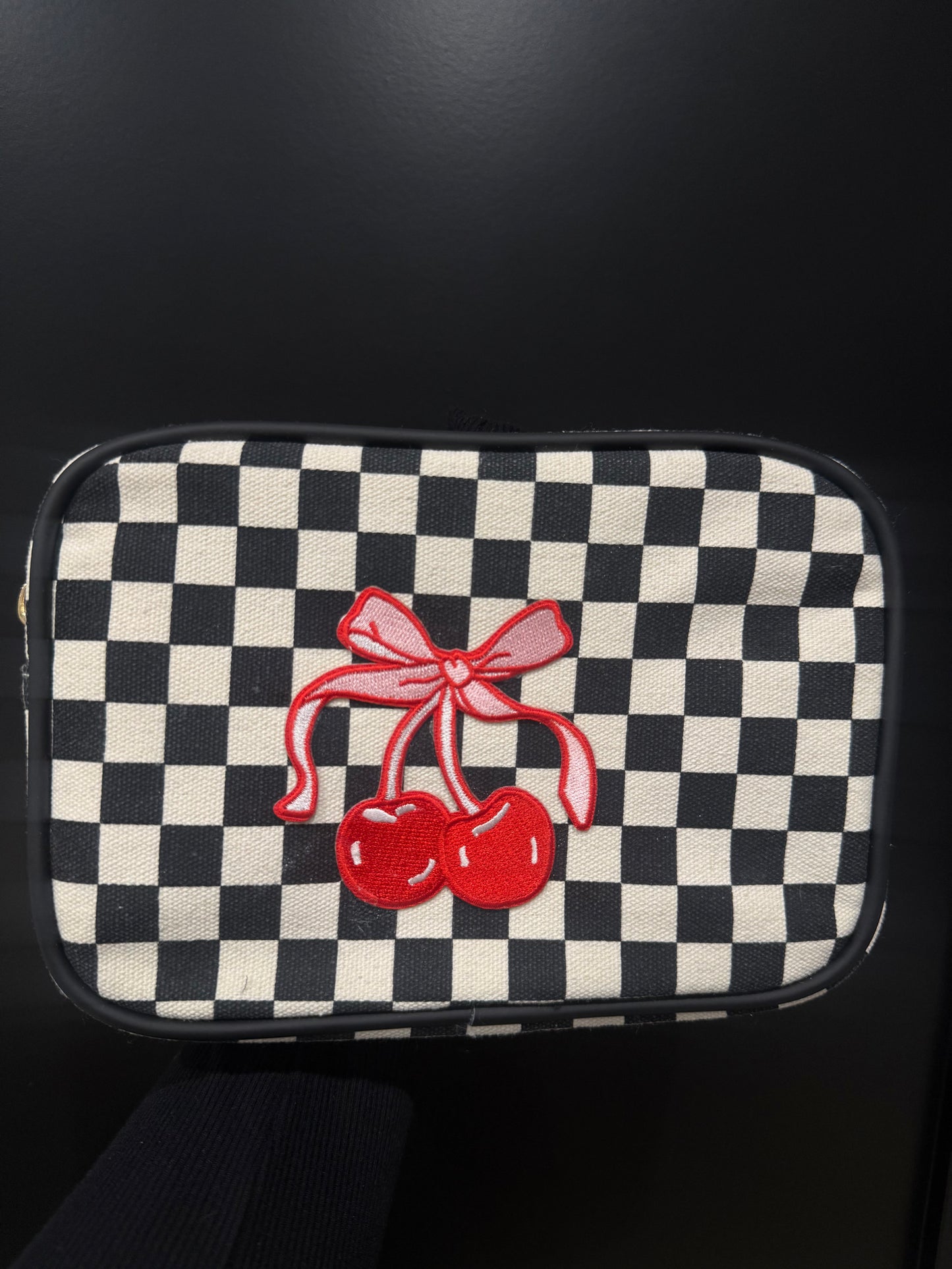 Checkered Cherry Makeup Bag!