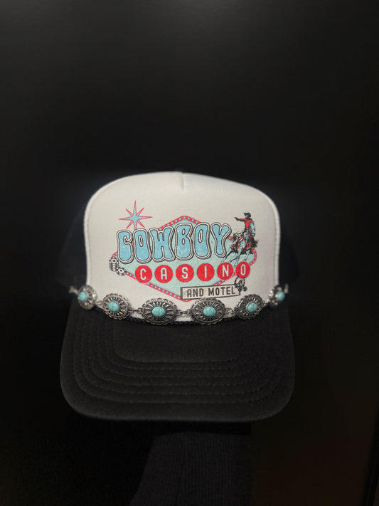 Turquoise cowboy trucker hat!