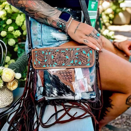 Brown and turquoise stadium bag!
