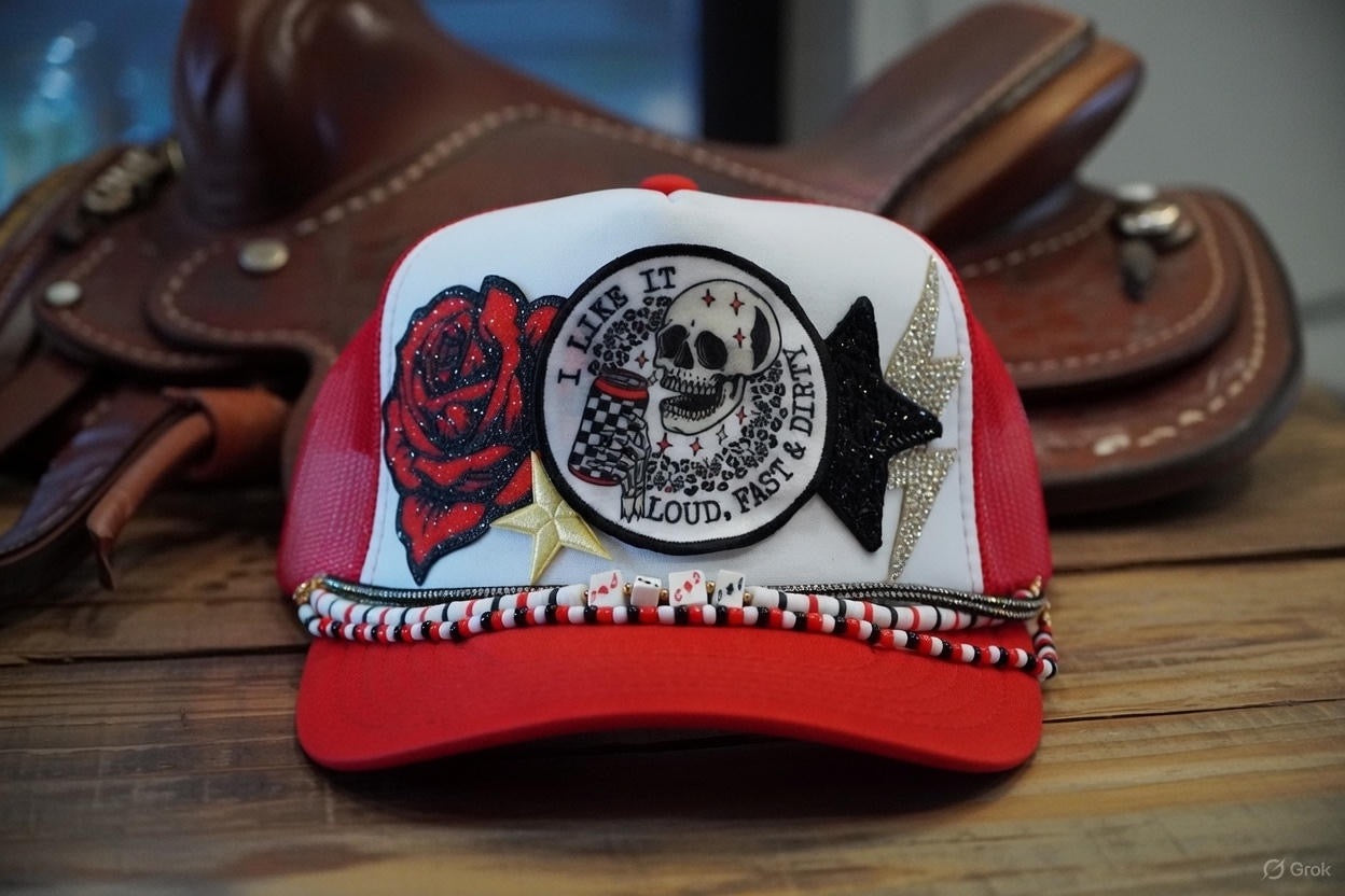 I Like It Dirty Loud Fast Red Trucker Hat